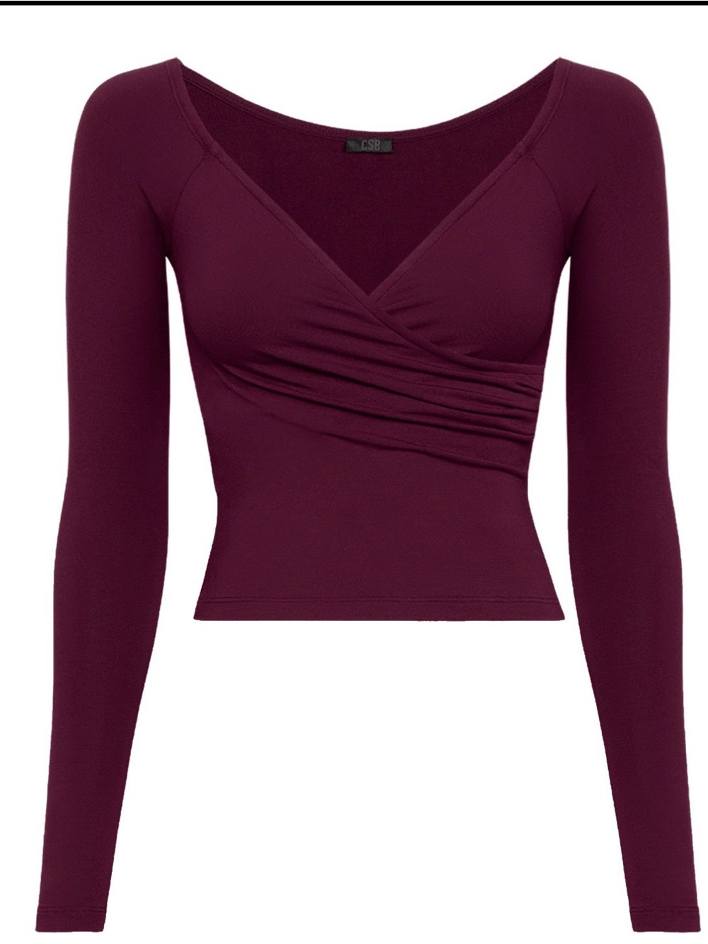 Crop Shop Boutique Off the Shoulder Wrap Top in Berry